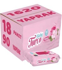 Baby Turco Gül Kokulu 90 Yaprak 18'li Islak Mendil
