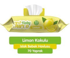 Baby Turco Limon Kokulu 70 Yaprak Islak Mendil