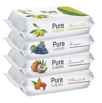 Pure Baby Wipes Zeytinyağlı 50 Yaprak 4'lü Islak Mendil
