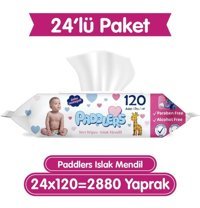 Paddlers Gül Kokulu 120 Yaprak 24'lü Islak Mendil