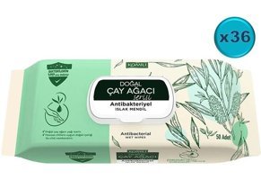 Komili Çay Ağacı Antibakteriyel 50 Yaprak 36'lı Islak Mendil
