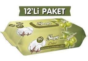 Sleepy Doğal Zeytinyağlı 90 Yaprak 12'li Islak Mendil