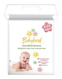 Babyland Yenidoğan 52 Yaprak 3'lü Islak Mendil