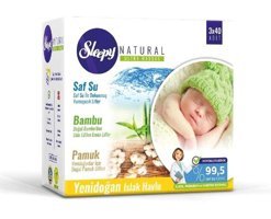 Sleepy Naturel Bambu Yenidoğan 40 Yaprak 3'lü Islak Mendil