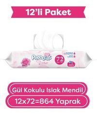 Paddlers Papatya Kokulu 72 Yaprak 12'li Islak Mendil