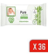 Pure Baby Yenidoğan 60 Yaprak 36'lı Islak Mendil