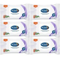 Activex Hassas Ciltler Antibakteriyel 50 Yaprak 6'lı Islak Mendil