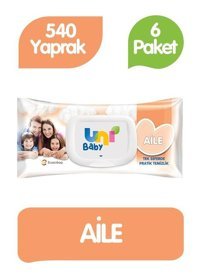 Uni Baby Aile 90 Yaprak 6'lı Islak Mendil