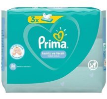 Prima Temiz Ve Ferah Yenidoğan 52 Yaprak 3'lü Islak Mendil