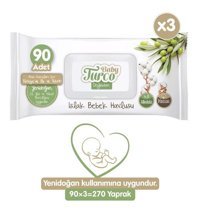 Baby Turco Doğadan Yenidoğan 90 Yaprak 3'lü Islak Mendil