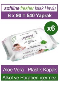 Softline Fresher Sensitive 90 Yaprak 6'lı Islak Mendil