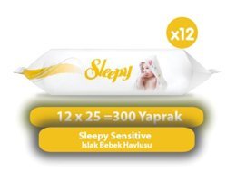 Sleepy Sensitive Yenidoğan 25 Yaprak 12'li Islak Mendil