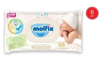 Molfix Yenidoğan 50 Yaprak 6'lı Islak Mendil