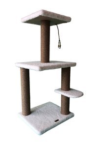 Armoni Oturaklı Oyuncaklı Katlı Kedi Tırmalama Tahtası Beyaz