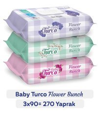 Baby Turco Flower Bunch 90 Yaprak 3'lü Islak Mendil