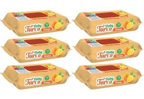 Baby Turco Portakal 70 Yaprak 6'lı Islak Mendil