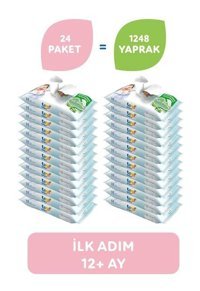 Uni Baby İlk Adım Aleo Vera Özlü 52 Yaprak 24'lü Islak Mendil