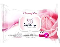 Papilion Gül Kokulu 100 Yaprak Islak Mendil
