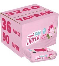 Baby Turco Gül Kokulu 90 Yaprak 36'lı Islak Mendil
