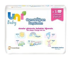 Uni Baby Oyna Öğren 52 Adet 3'lü Yaprak Islak Mendil