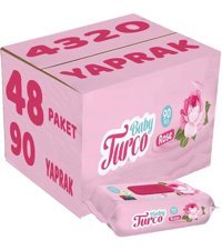 Baby Turco Gül Kokulu 90 Yaprak 48'li Islak Mendil
