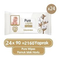 Bebelac Pure Wipes Organix 90 Yaprak 24'lü Islak Mendil