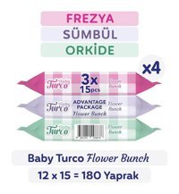 Baby Turco Flower Bunch 15 Yaprak 12'li Islak Mendil