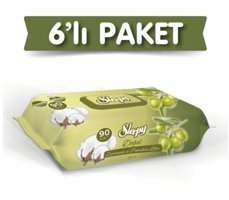 Sleepy Zeytinyağlı 90 Yaprak 6'lı Yaprak Islak Mendil