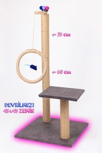 Alaped Oturaklı Oyuncaklı Katlı 95 cm Kedi Tırmalama Tahtası