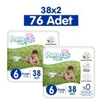 Paddlers Pure 6 Numara Organik Cırtlı Bebek Bezi 2x76 Adet