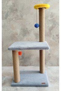 Catoys Oturaklı Oyuncaklı Katlı 60 cm Kedi Tırmalama Tahtası