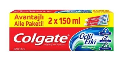 Colgate Üçlü Etki Aile Paketi Naneli Florürlü Diş Macunu 2x125 ml
