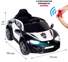 Uj Toys Polis 12 V Üstü Açık Tek Kişilik Akülü Araba Siyah