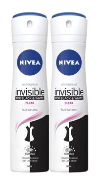 Nivea Invisible Clear Pudrasız Ter Önleyici Antiperspirant Sprey Kadın Deodorant 2x150 ml