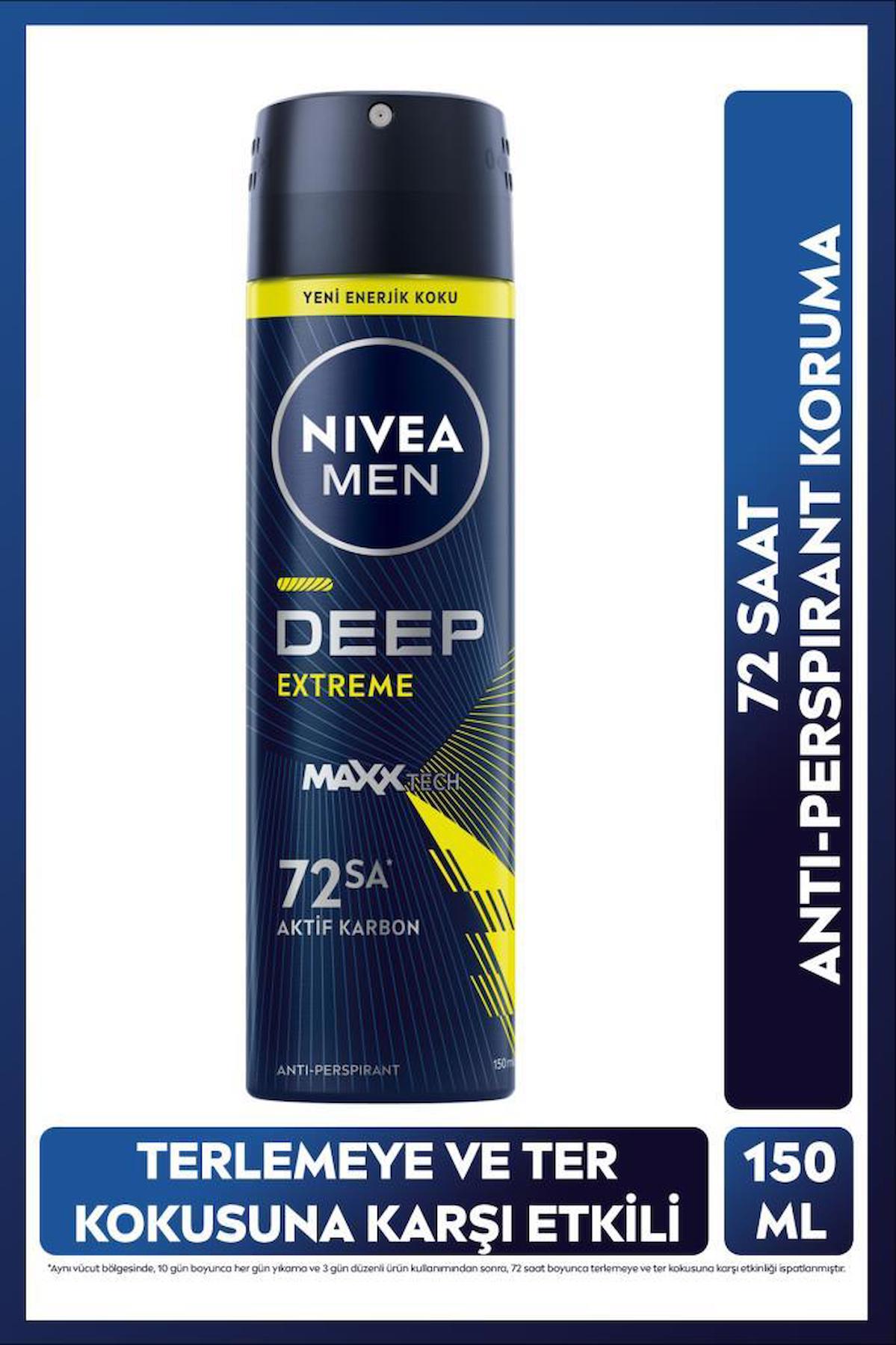Nivea Deep Extreme Ter Önleyici Antiperspirant Sprey Erkek Deodorant 150 ml