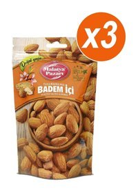 Malatya Pazarı Tuzlu Kavrulmuş Tane Badem İçi 3x180 gr