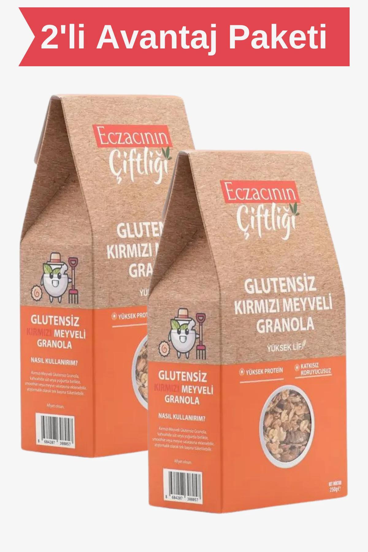 Eczacının Çiftliği Glutensiz Kırmızı Meyveli Granola 2x250 gr