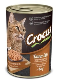 Crocus Dana Eti Parça Etli Soslu Yetişkin Yaş Kedi Maması 400 gr