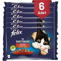Purina Felix Le Ghiottonerio Sığır Eti Yetişkin Yaş Kedi Maması 4x85 gr