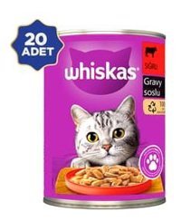 Whiskas Sığır Eti Soslu Yetişkin Yaş Kedi Maması 20x400 gr