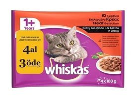 Whiskas Et Yetişkin Yaş Kedi Maması 4x85 gr