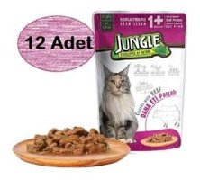Jungle Kısırlaştırılmış Sığır Eti Yetişkin Yaş Kedi Maması 12x100 gr