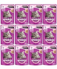 Whiskas Somonlu Yetişkin Yaş Kedi Maması 12x100 gr