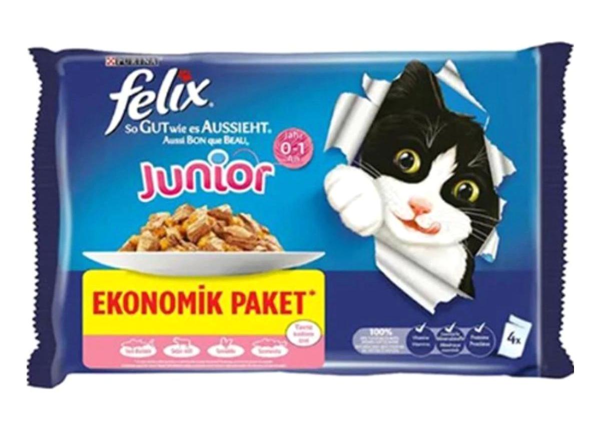 Purina Felix Junior Tavuk Jöleli Yavru Yaş Kedi Maması 48x85 gr