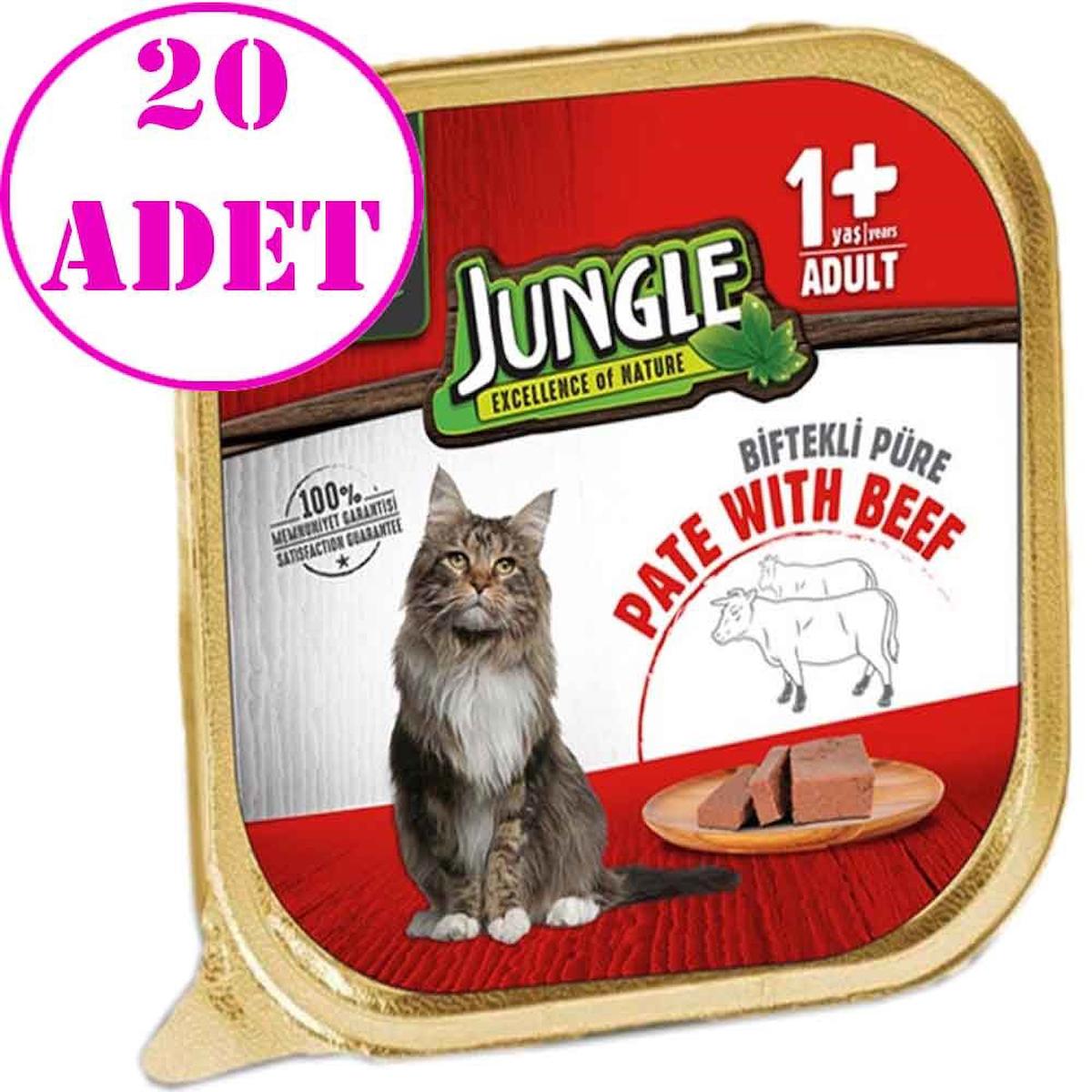 Jungle Biftek Ezme Yetişkin Yaş Kedi Maması 20x100 gr