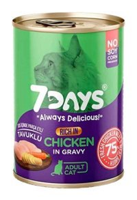 7 Days Tavuk Soslu Yetişkin Yaş Kedi Maması 415 gr