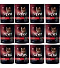 Reflex Plus Kuzu Eti Parça Etli Soslu Yavru Yaş Kedi Maması 12x100 gr