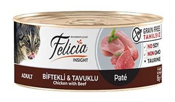 Felicia Insight Biftek Tavuk Ezme Yetişkin Yaş Kedi Maması 6x85 gr
