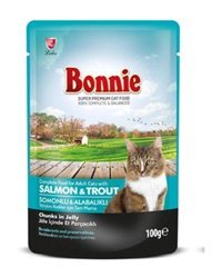 Bonnie Pouch Alabalık Jöleli Yetişkin Yaş Kedi Maması 100 gr