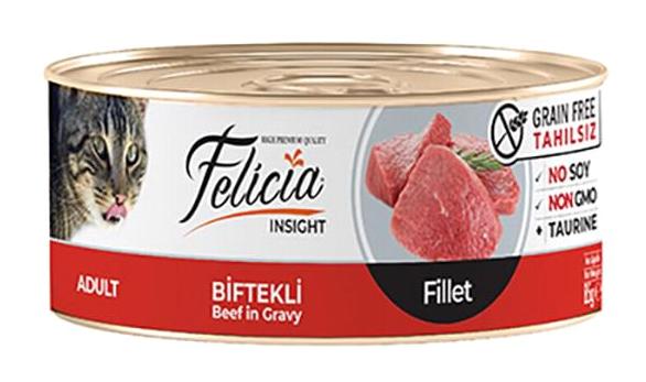 Felicia Tahılsız Biftek Yetişkin Yaş Kedi Maması 6x85 gr